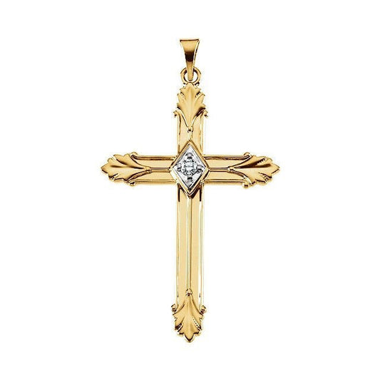 14K Yellow Gold Or White Gold Cross Pendant