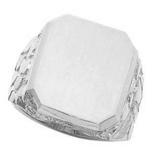 14K Gold Men's Square Signet Ring