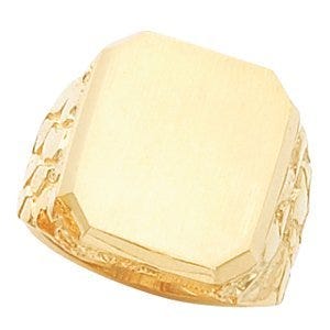 14K Gold Men's Square Signet Ring