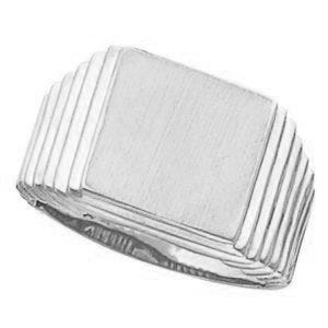 14K Gold Men's Square Signet Ring