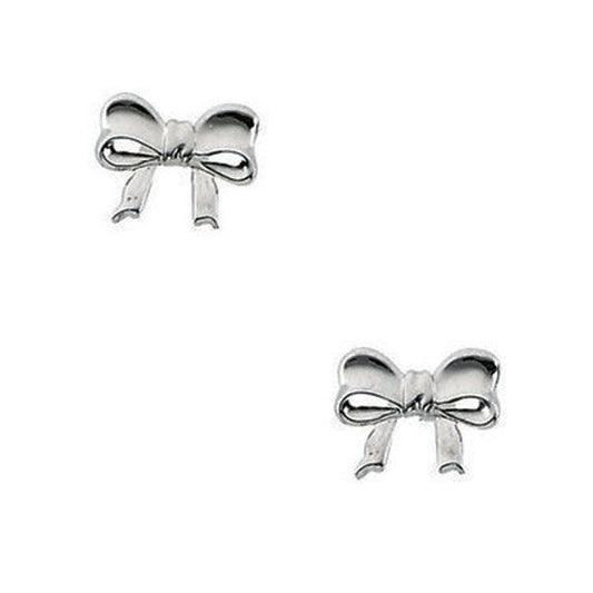 14K Yellow Gold Children's Bow Earring