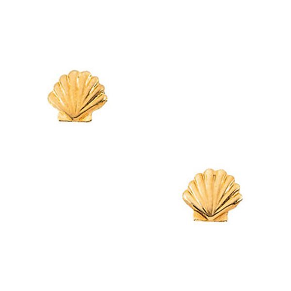 14K Yellow Gold Children's Shell Earring