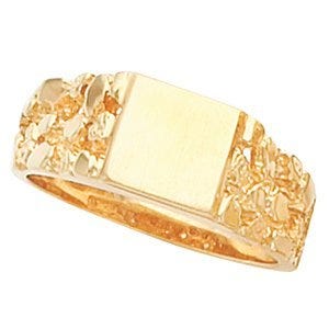 14K Gold Men's Square Signet Ring