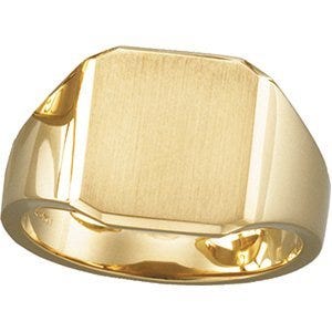 14K Gold Men's Square Signet Ring
