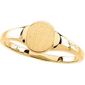 14K Gold Women's Round Signet Ring