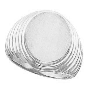 14K Gold Men's Oval Signet Ring