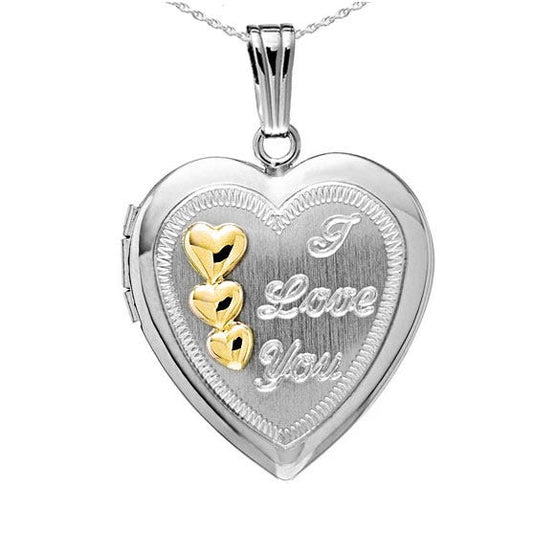 Sterling Silver "I Love You" Heart Photo Locket