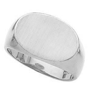 14K Gold Men's Sideways Oval Signet Ring