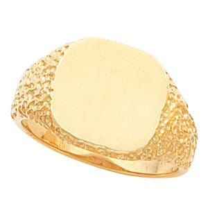 14K Gold Men's Square Signet Ring