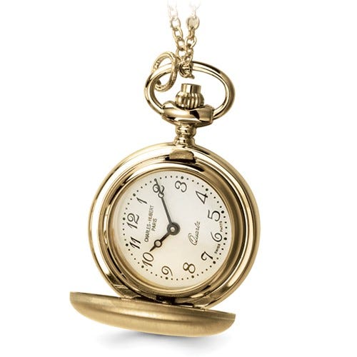 Charles Hubert Women's Gold Tone Matte Finish Necklace Watch
