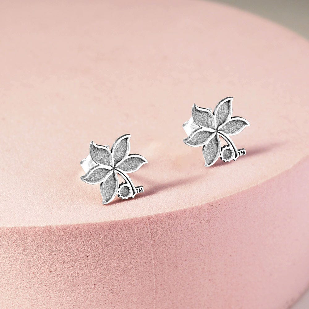 Pair Of Ohio State Logo Leaf Earrings