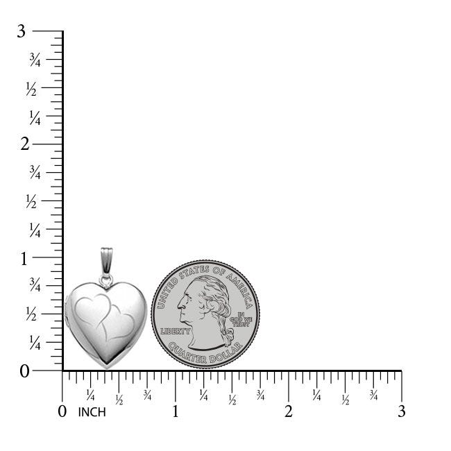 Sterling Silver Double Heart Photo Locket