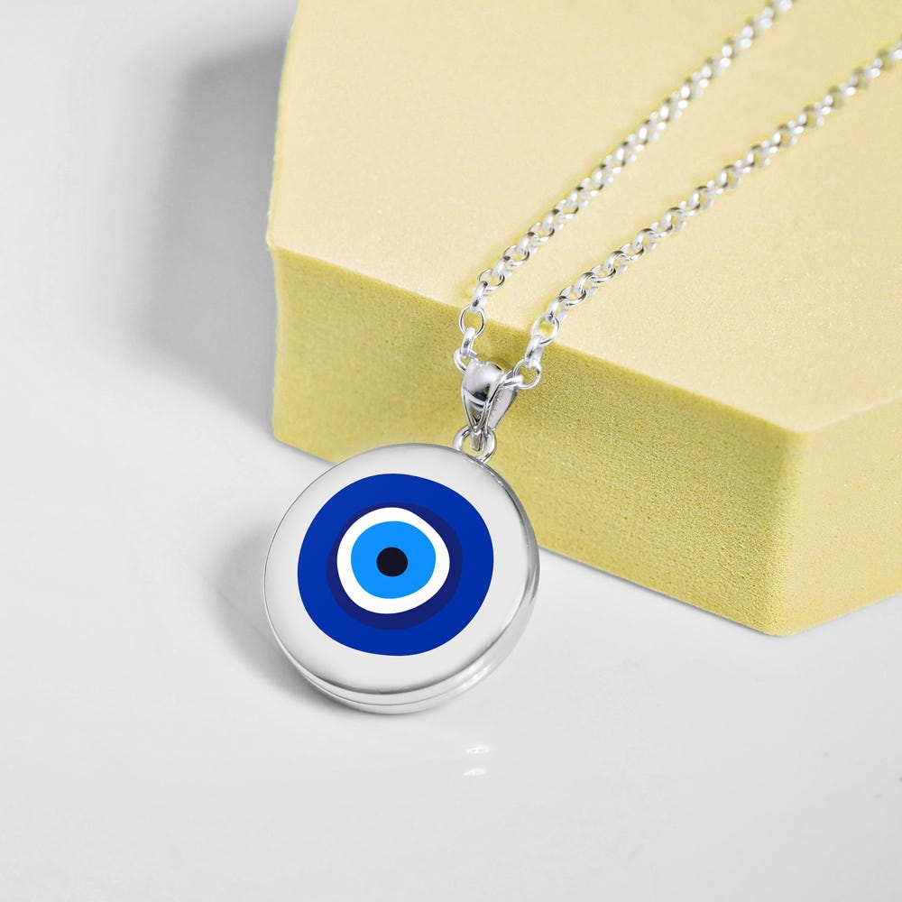 Evil Eye Color Round Locket