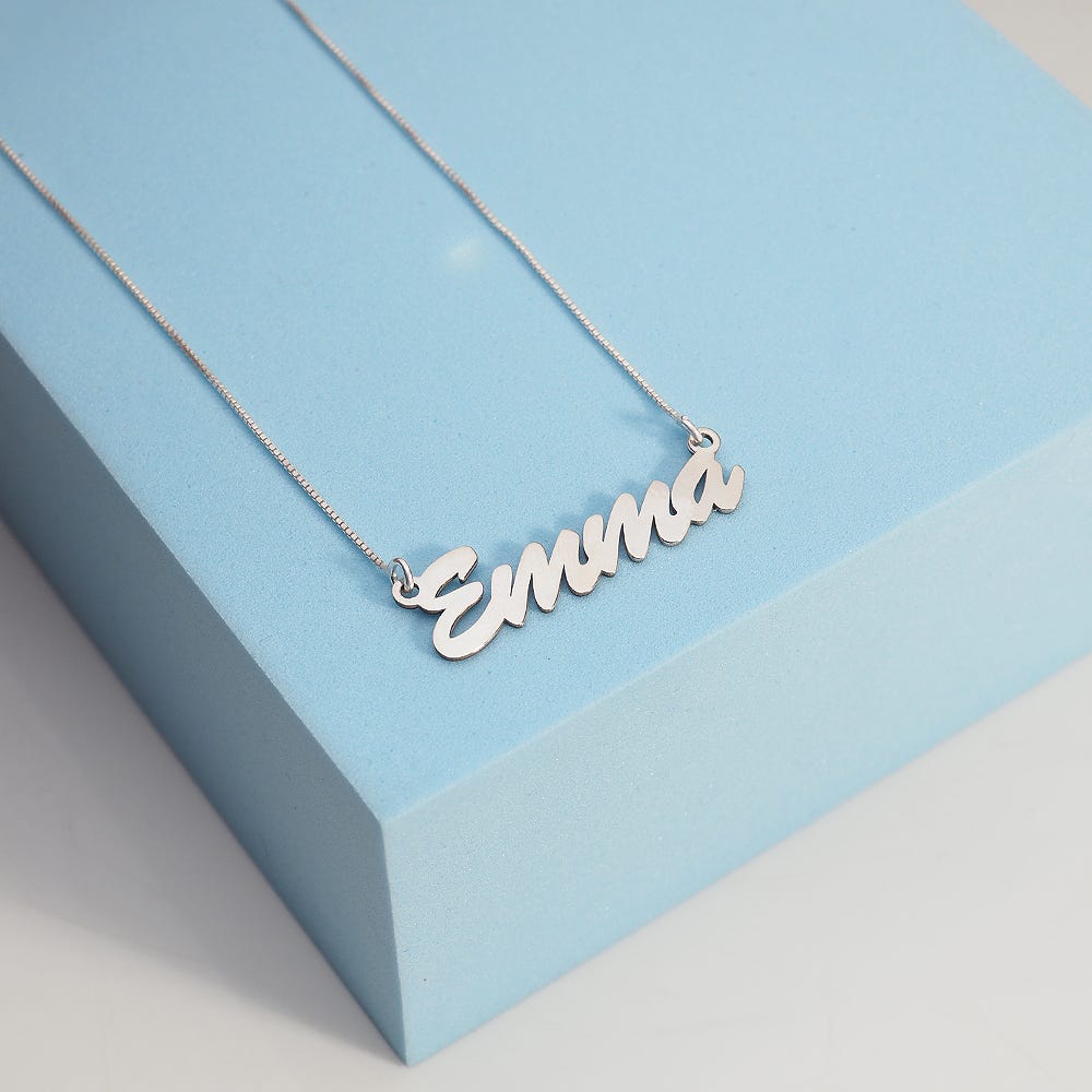 Script Name Necklace with Chain Included