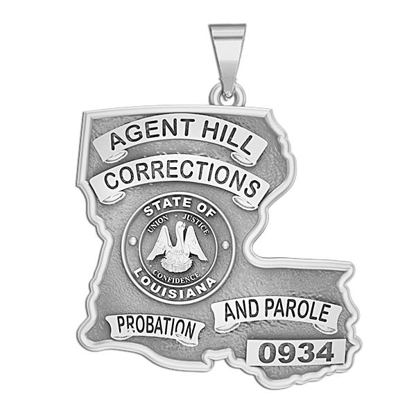 Personalized Louisiana Corrections Badge with Rank and Number