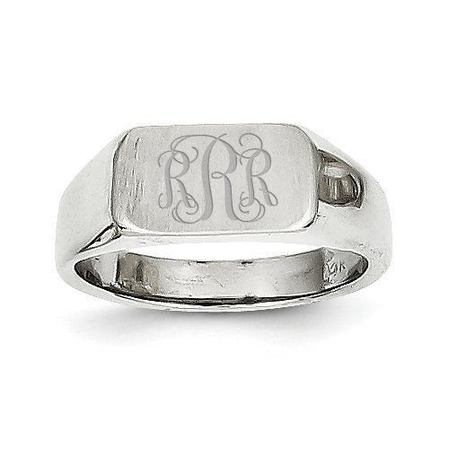 14K Gold Boy's Rectangle Signet Ring
