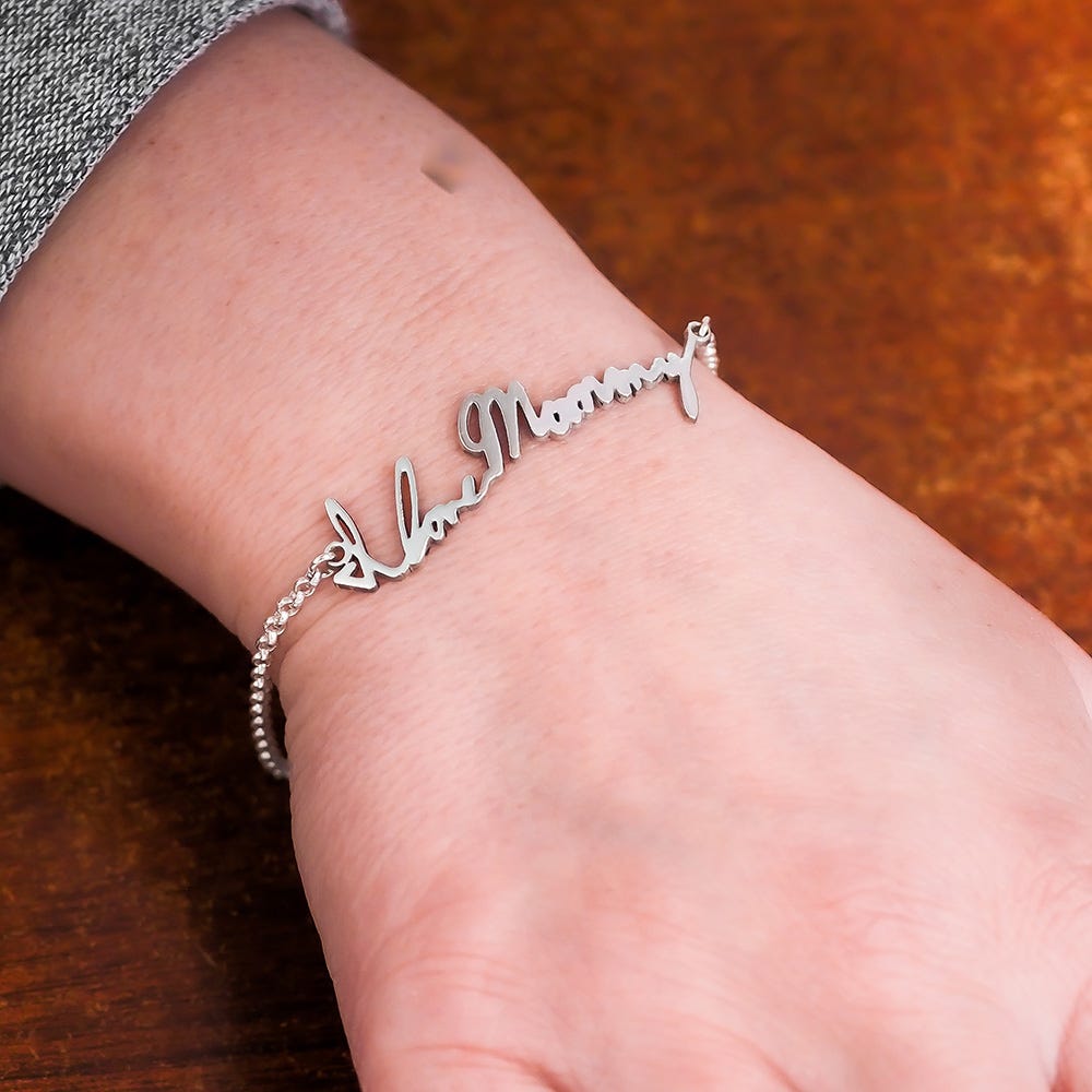 Personalized Sterling Silver Handwriting Bracelet