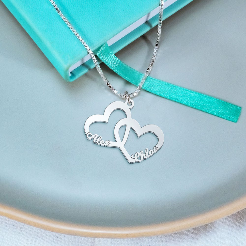 Interlocking Hearts Name Necklace