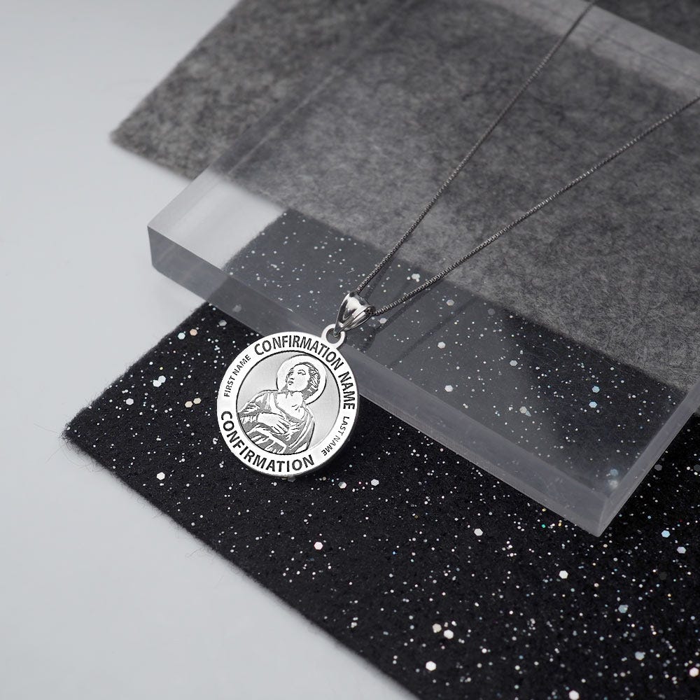 Custom Saint w/ Personalized Saint Name Confirmation Religious Medal