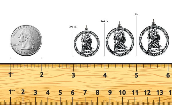 Saint Christopher Round Cut-Out Religious Medal