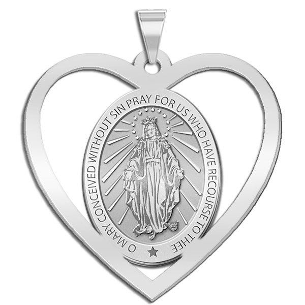 Miraculous Medal Heart Shaped Cut-out "EXCLUSIVE"