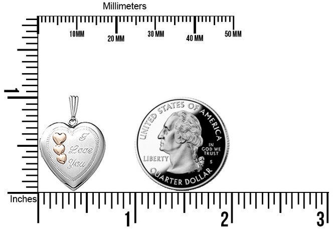 Sterling Silver "I Love You" Heart Photo Locket
