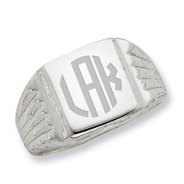 Sterling Silver Women's Square Signet Ring
