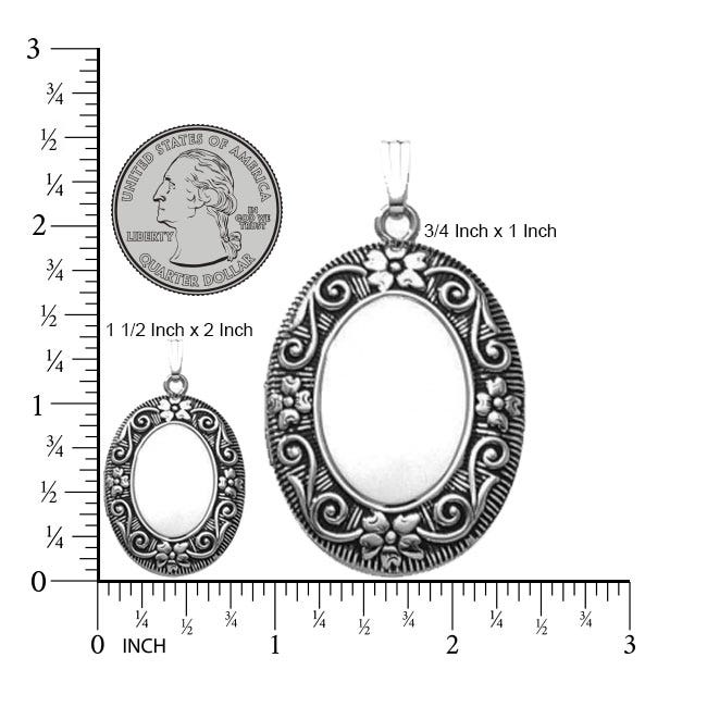 Sterling Silver "Antique" Oval Photo Locket