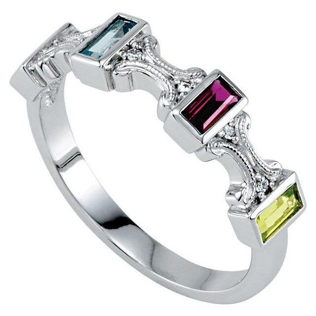 Mother's Ring with Four Birthstones