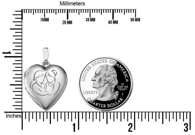 Sterling Silver Sister's Devotion Heart Photo Locket