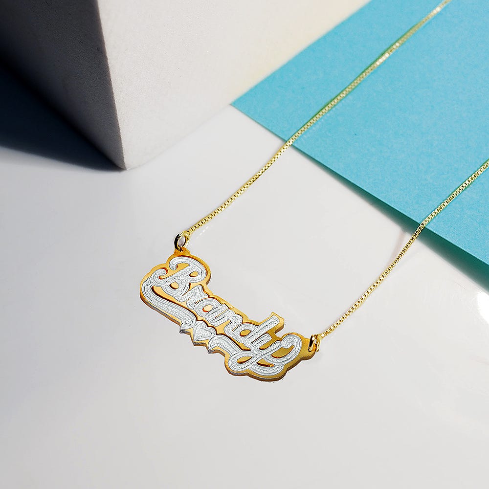 Diamond Cut Script Name Necklace with Chain Included