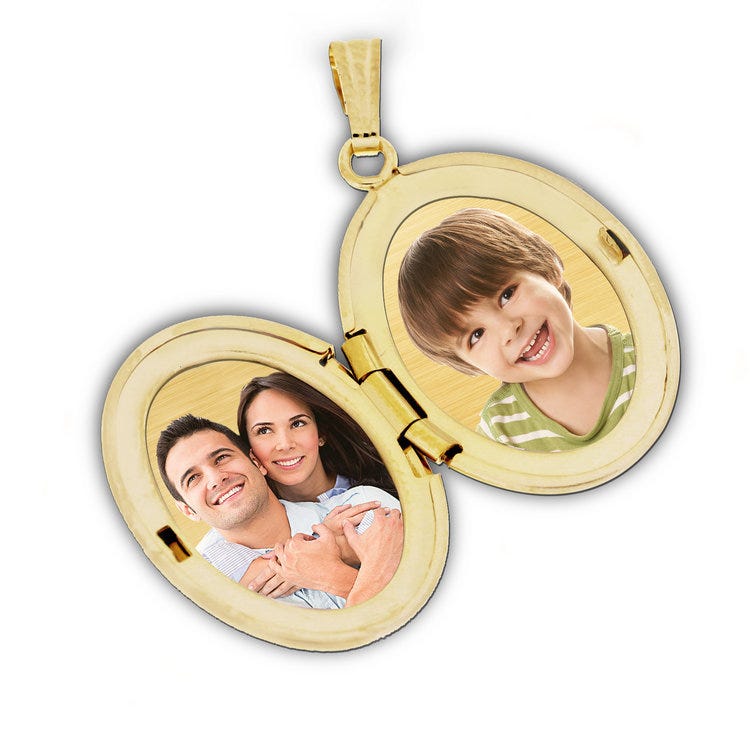 18K Yellow Gold & Diamond Oval Locket