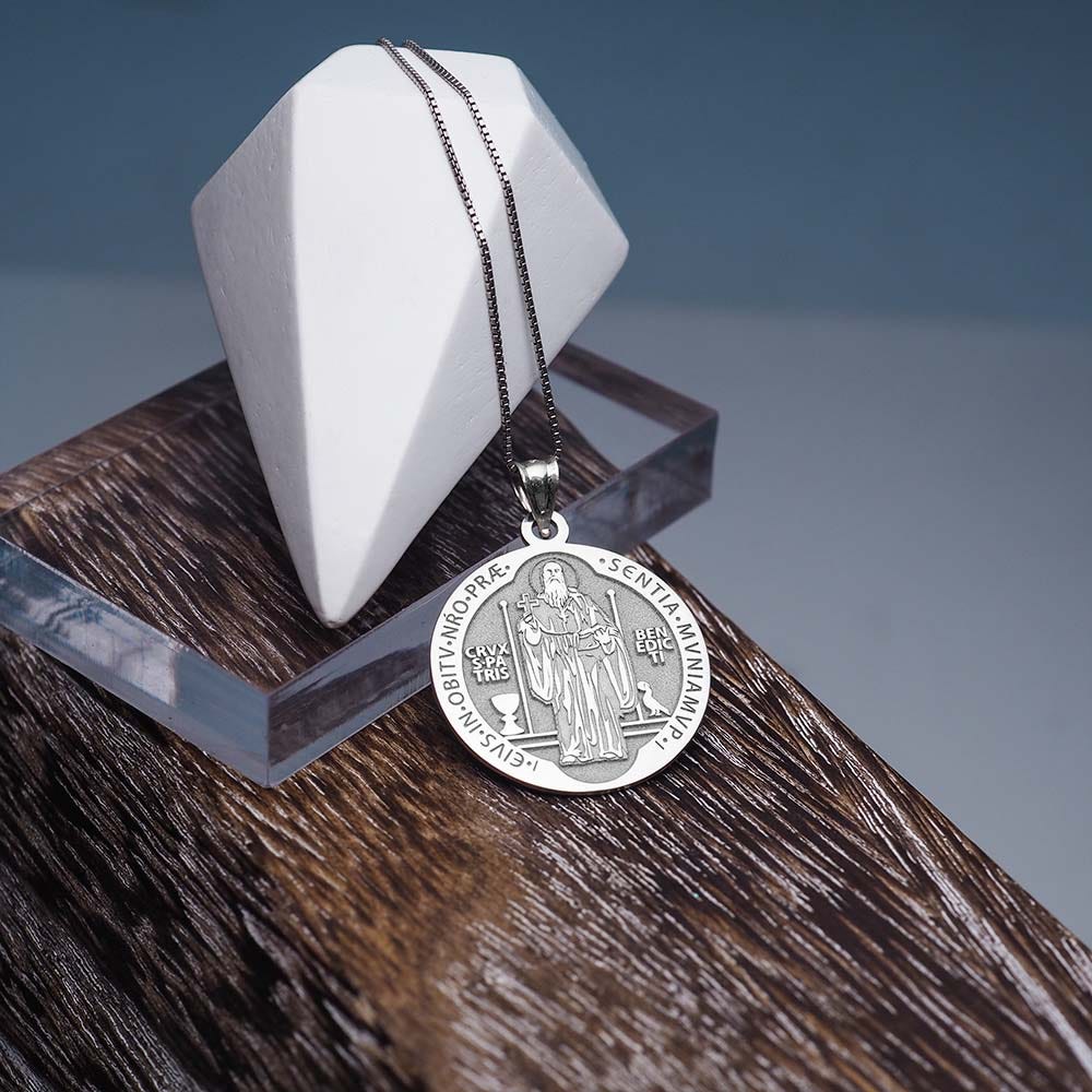 Saint Benedict Round Religious Medal "EXCLUSIVE"