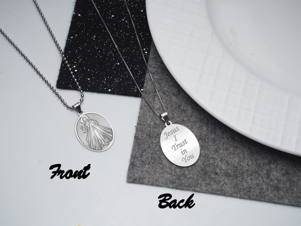 Divine Mercy Double Sided Oval Religious Medal "EXCLUSIVE"