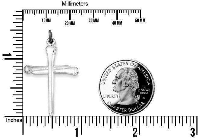 Sterling Silver & Vermeil Nail Cross Pendant