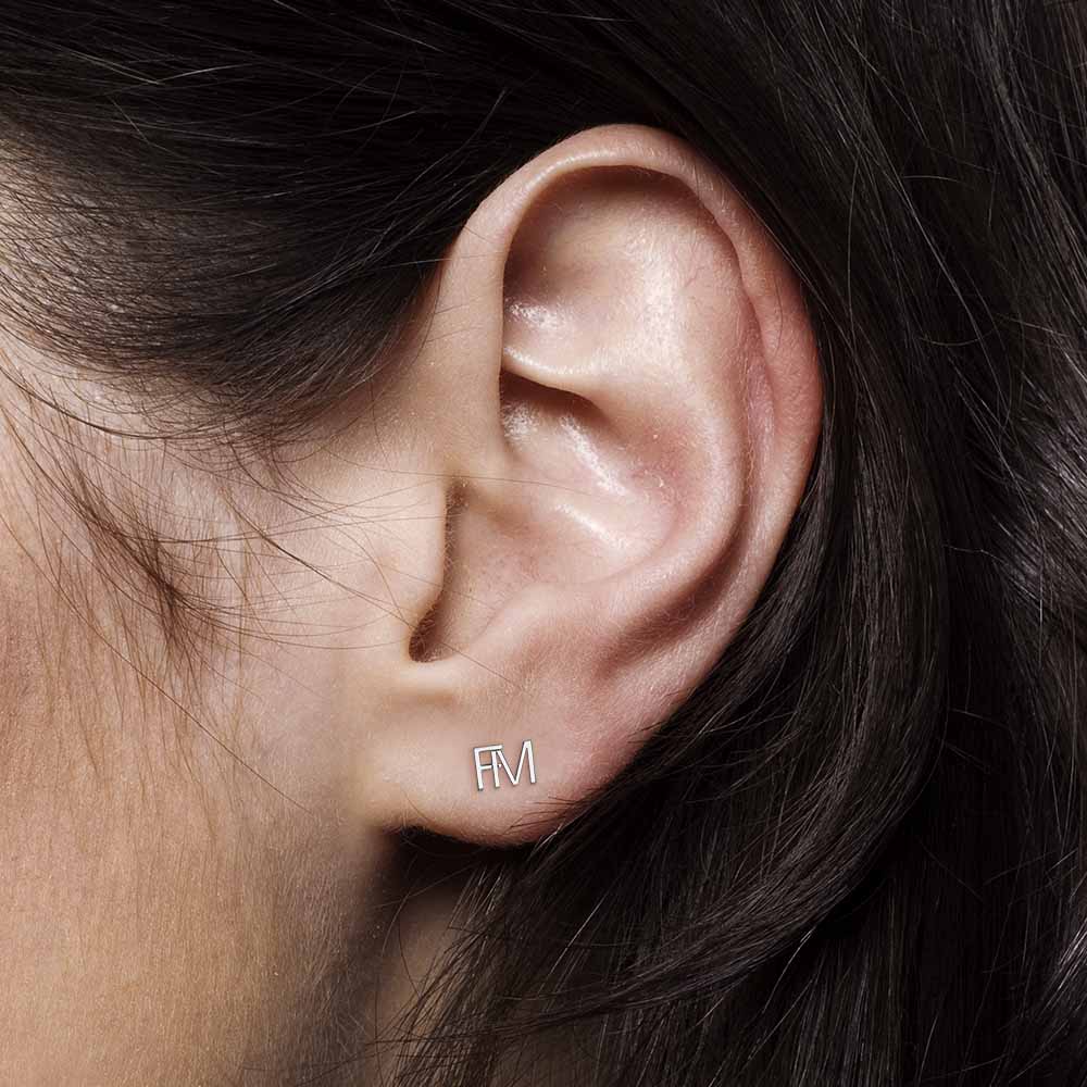 Pair of Intertwined Initial Earrings