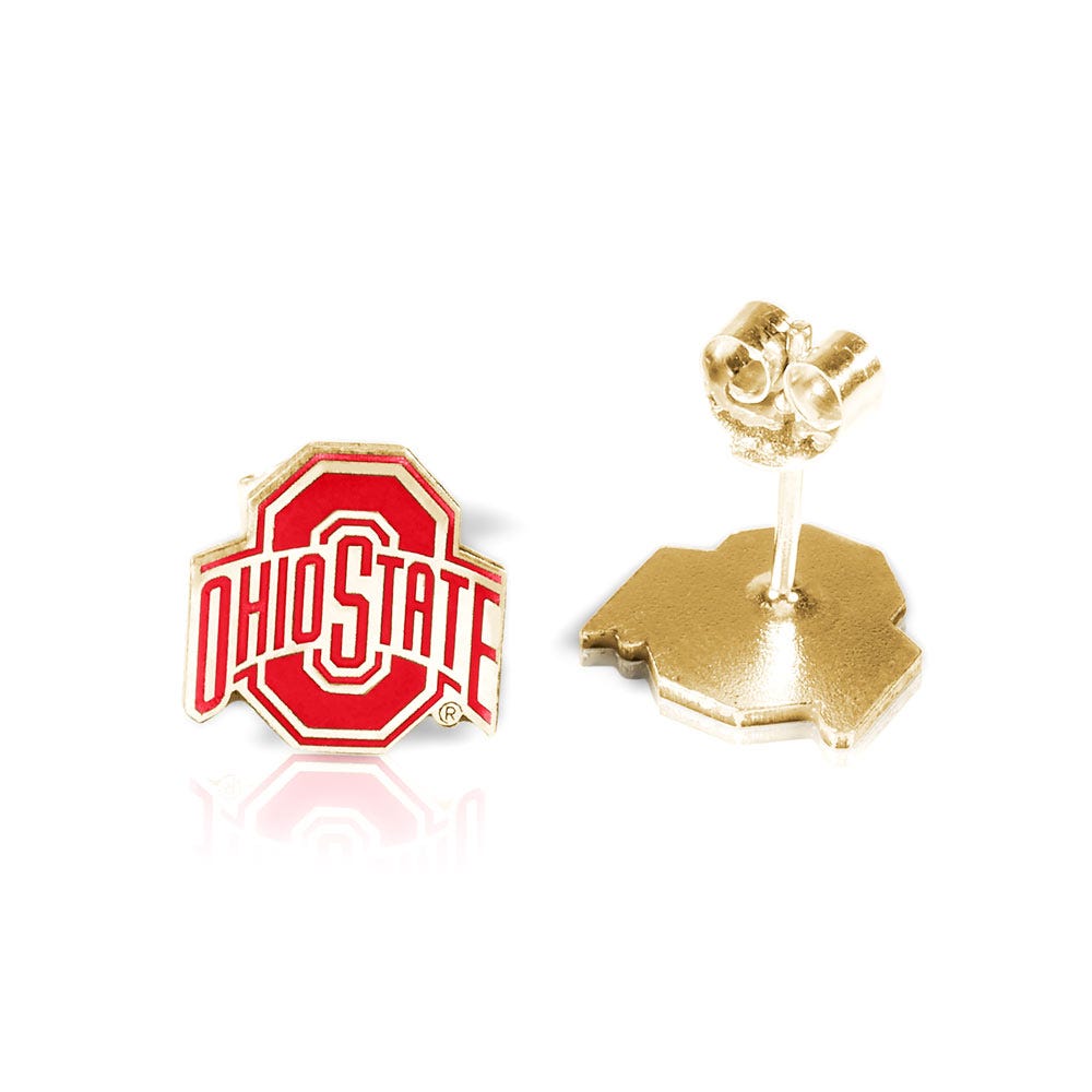 Pair Of Ohio State Logo Color Earrings