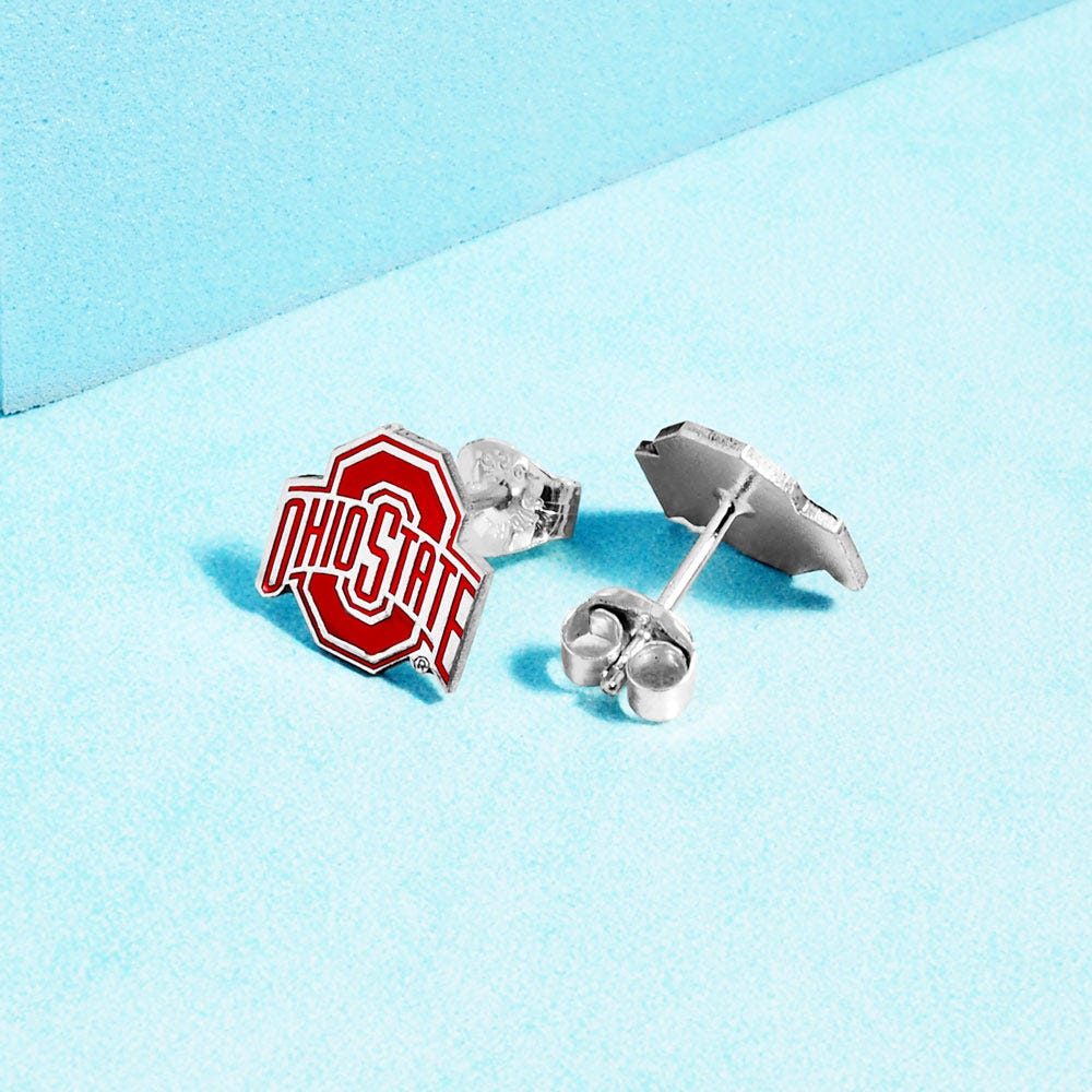 Pair Of Ohio State Logo Color Earrings
