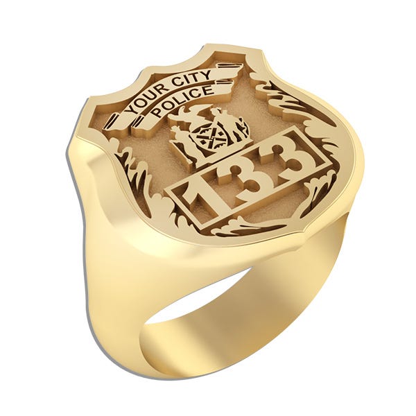 Personalized Police Badge Ring