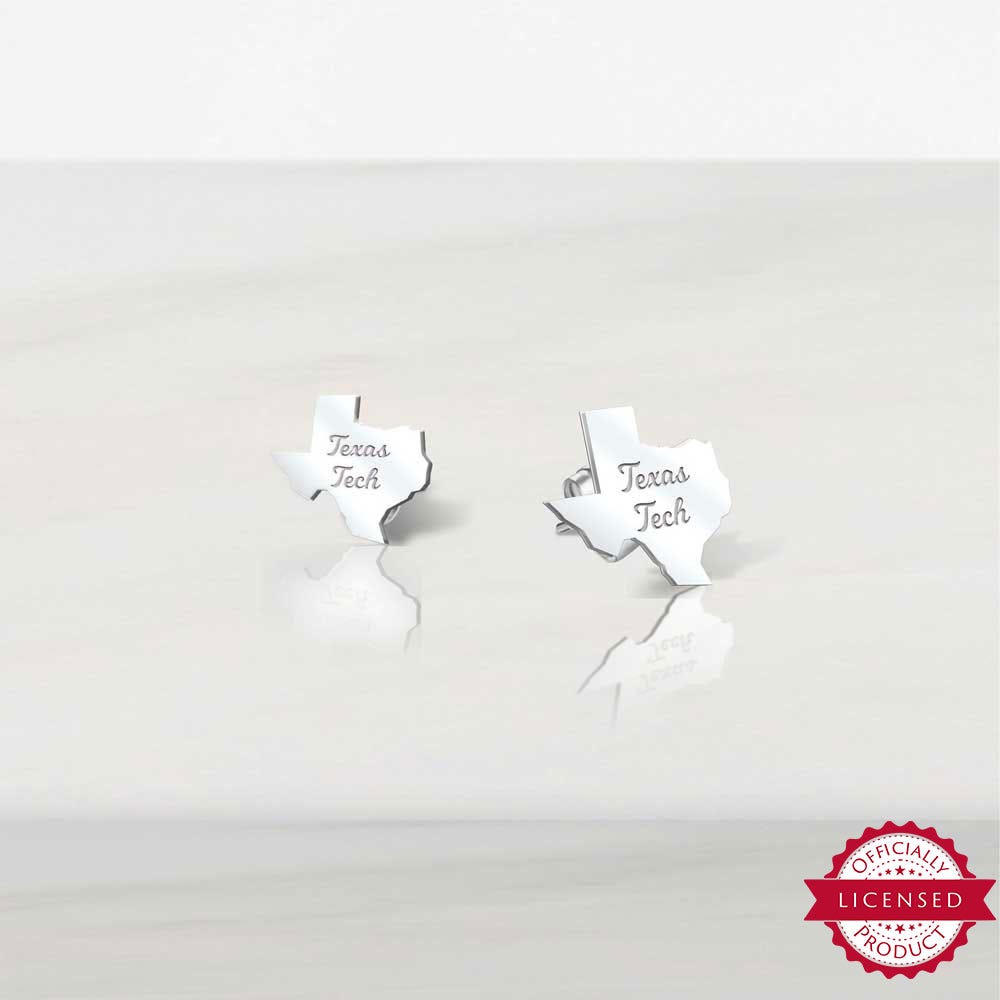 Pair Of Texas Tech Outline Script Earrings