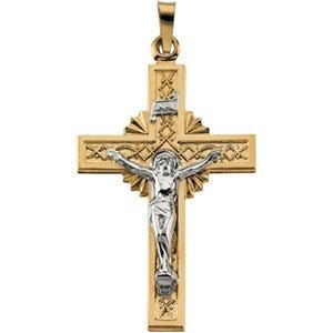 TWO-TONE CRUCIFIX PENDANT