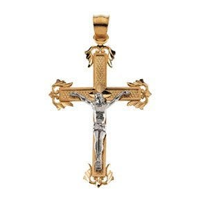 TWO TONE CRUCIFIX PENDANT