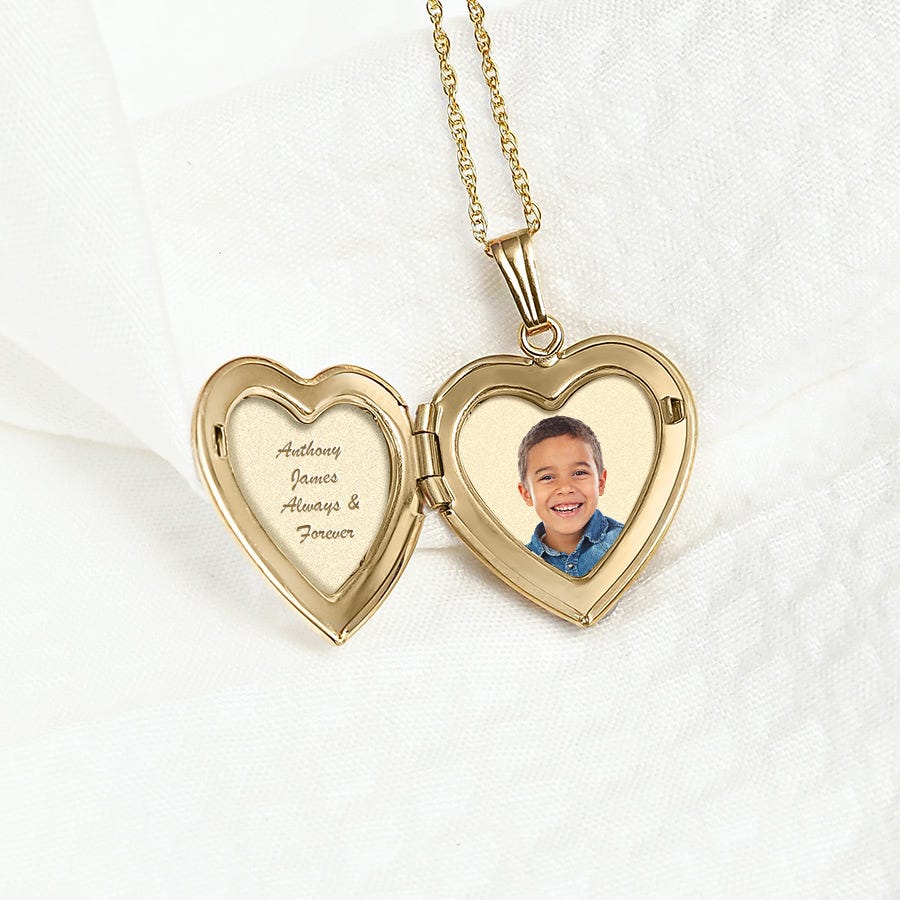 Yellow Gold To The Moon & Back Heart Photo Locket