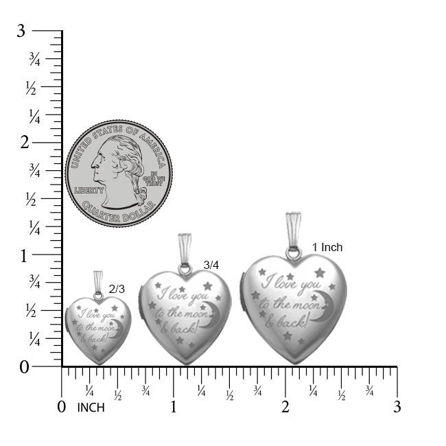 Sterling Silver " To The Moon & Back " Heart Photo Locket