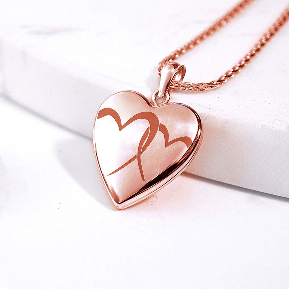 Rose Gold "Interlocking Hearts" Heart Locket