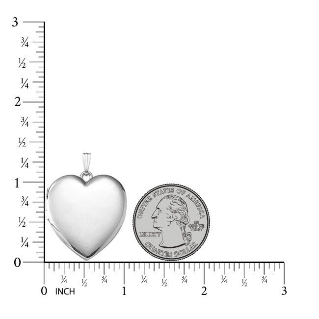 Sterling Silver Large Heart Photo Locket