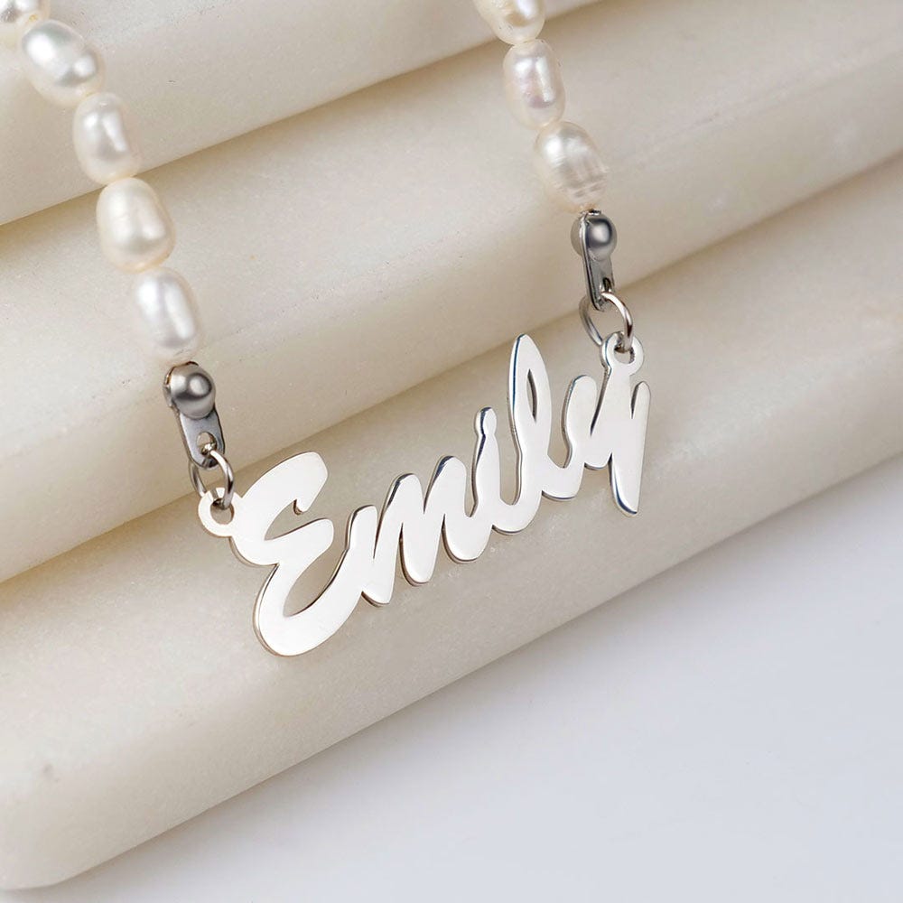 Personalized & Exclusive Pearl Name Necklace