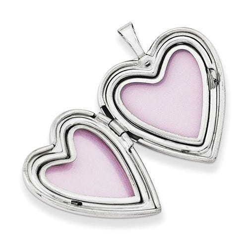 Sterling Silver Floral Heart Photo Locket