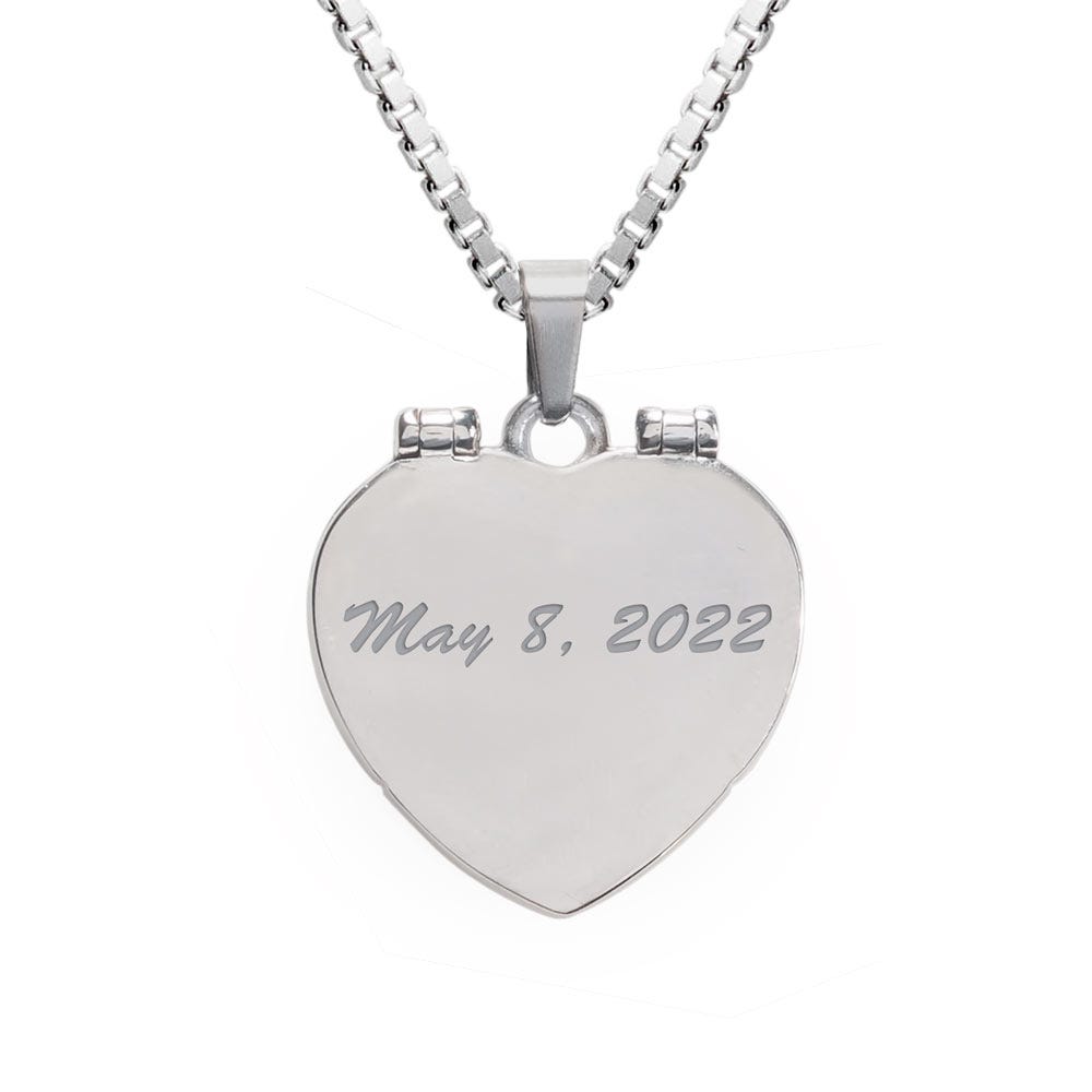 Stainless Steel Envelope Heart Photo Locket