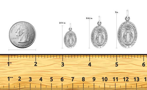 Sterling Silver Antiqued Miraculous Medal Pendant